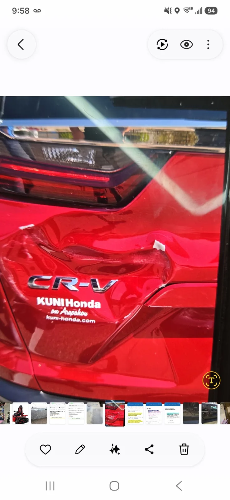 Auto Pro SDR paintless dent and hail damage repair work in Parker, Colorado
